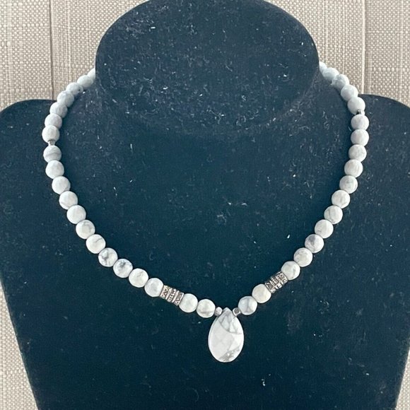 Women Necklace White Faux Stone Beads Fashion Jewelry Bracelet Multi use - Picture 2 of 6